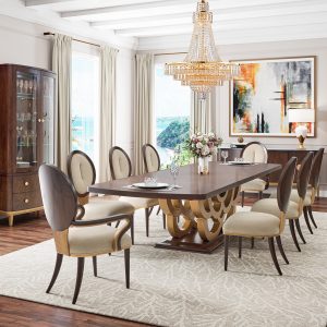 Camellia Field comedor con pedestal rectangular