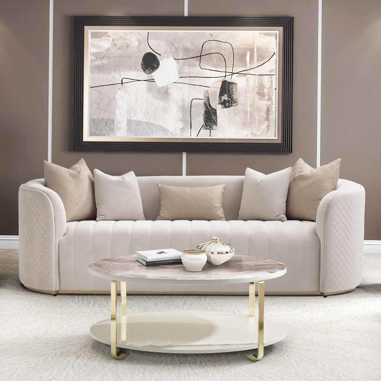 Ariana Sofa Beige Gold